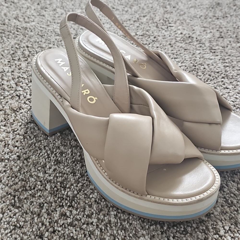 Mascaro Corfu Beige Leather Sandals - Picture 4 of 13